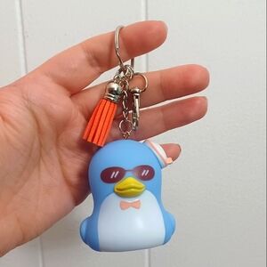 Sanrio Tuxedo Sam Rubber Duck Keychain